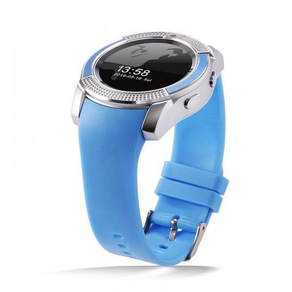 Умные смарт-часы Smart Watch V8. Цвет: синий 00022453 фото