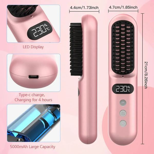 Випрямляюча щітка для укладання волосся Gabrella Hair Straightener Brush 00021345 фото