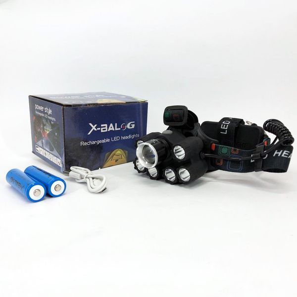 Яркий светодиодный налобный фонарь Bailong Police BL-T78 5 led белый, налобный фонарик с usb зарядкой 00022908 фото