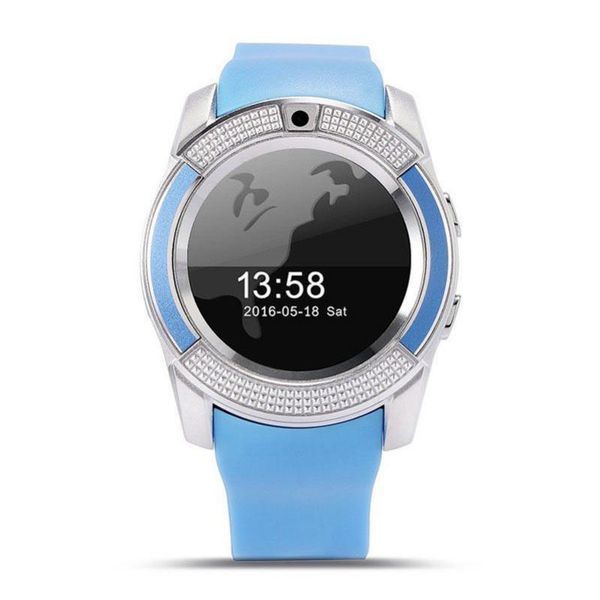 Умные смарт-часы Smart Watch V8. Цвет: синий 00022453 фото