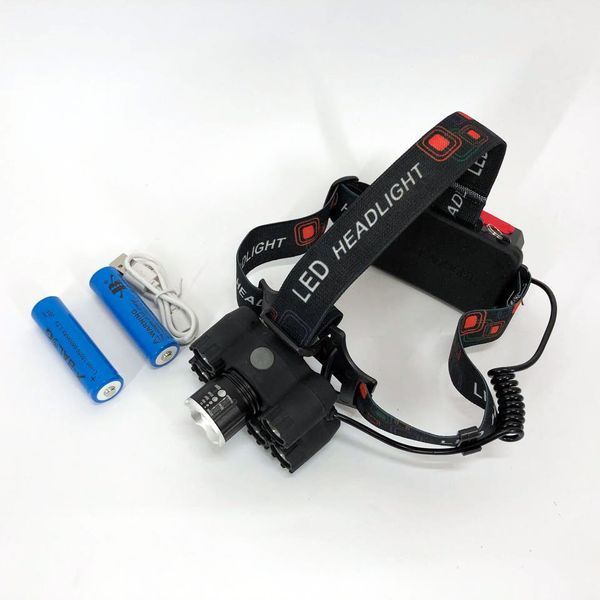 Яркий светодиодный налобный фонарь Bailong Police BL-T78 5 led белый, налобный фонарик с usb зарядкой 00022908 фото