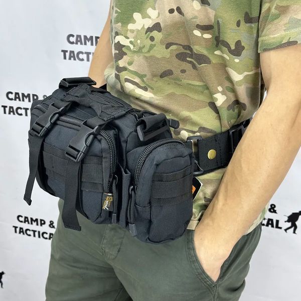 Универсальная тактическая сумка &ndash; подсумок поясная нагрудная на MOLLE сумка с ремнем на плечо 5 л 00018368 фото