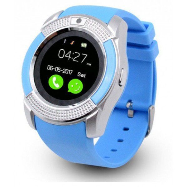 Умные смарт-часы Smart Watch V8. Цвет: синий 00022453 фото
