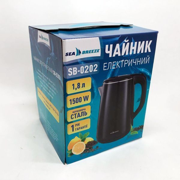 Чайник термос SeaBreeze SB-0202 1.8Л, 1500 Вт, хороший электрический чайник, тихий электрический чайник 00019797 фото