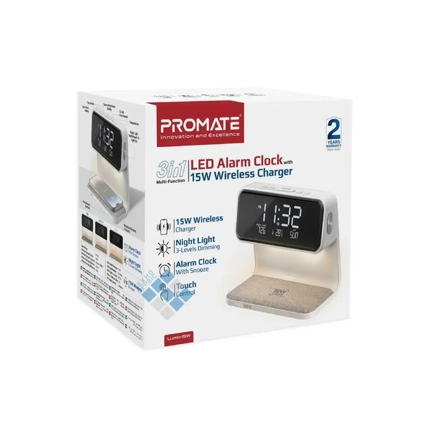 Будильник Holdmay KP-626 із бездротовою зарядкою LED 00017384 фото