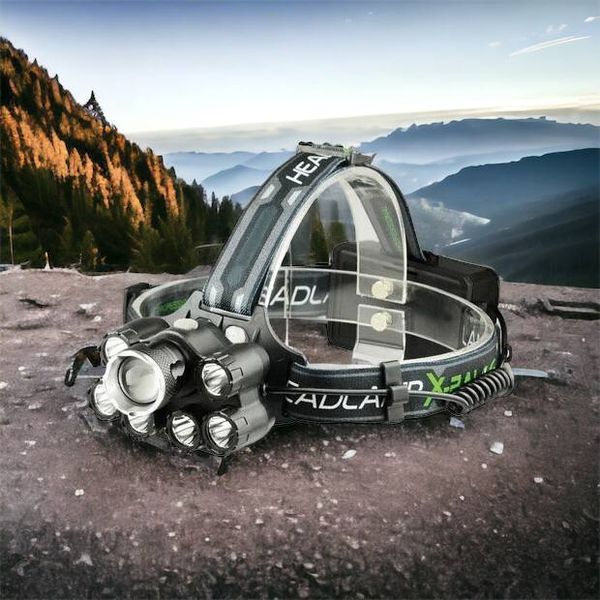 Яркий светодиодный налобный фонарь Bailong Police BL-T78 5 led белый, налобный фонарик с usb зарядкой 00022908 фото