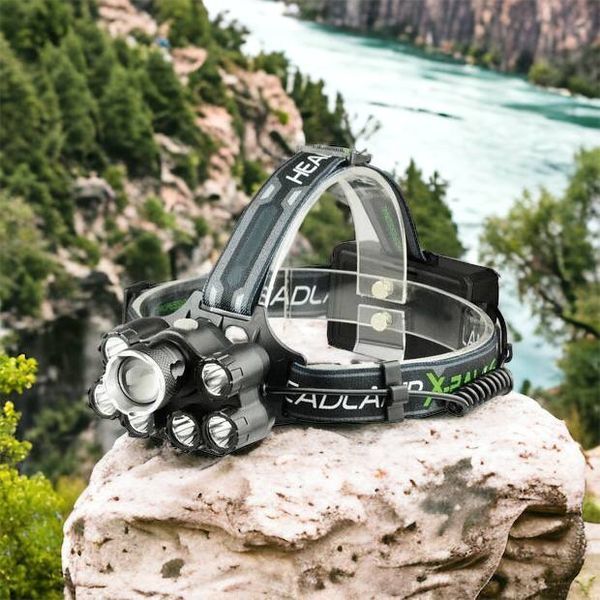 Яркий светодиодный налобный фонарь Bailong Police BL-T78 5 led белый, налобный фонарик с usb зарядкой 00022908 фото