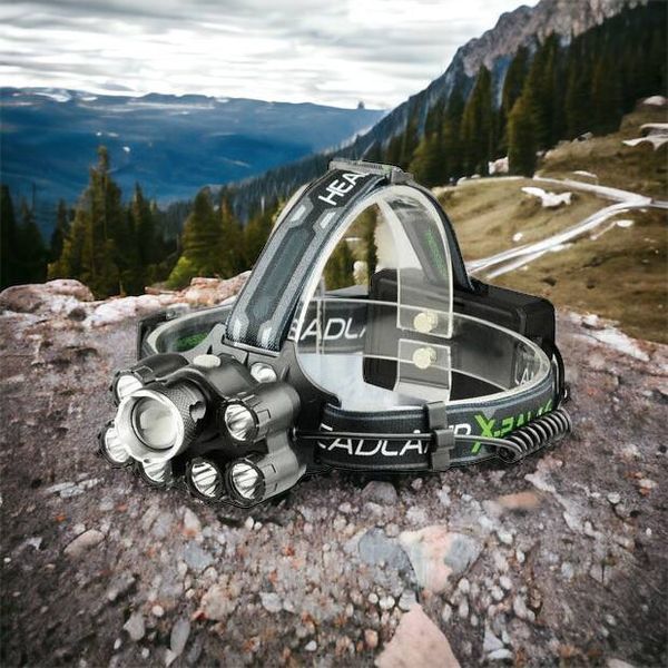 Яркий светодиодный налобный фонарь Bailong Police BL-T78 5 led белый, налобный фонарик с usb зарядкой 00022908 фото
