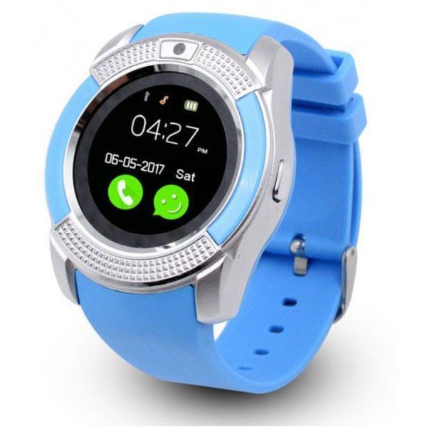 Умные смарт-часы Smart Watch V8. Цвет: синий 00022453 фото
