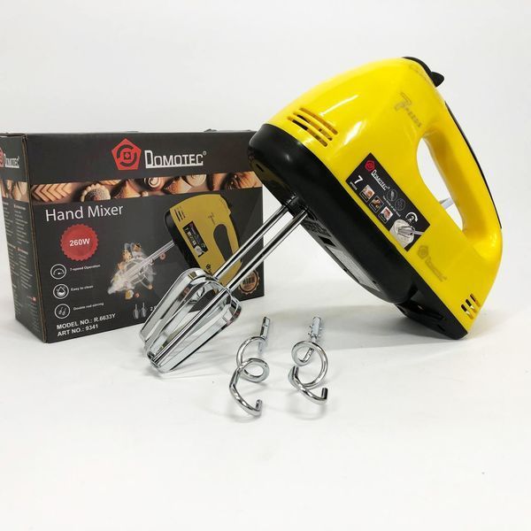 Міксер DOMOTEC R6633Y, Міксер для приготування крему, Міксер зручний ручний, Міксер блендер ручний 00019075 фото