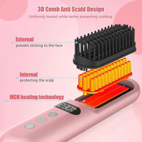 Випрямляюча щітка для укладання волосся Gabrella Hair Straightener Brush 00021345 фото