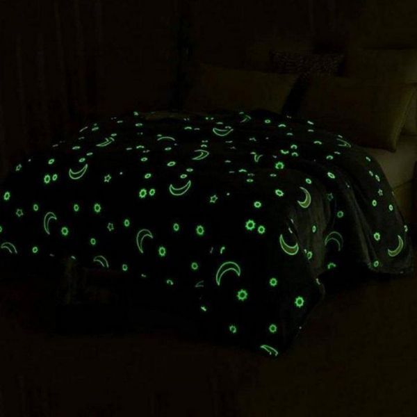 Светящийся в темноте плед плюшевое покрывало Blanket kids Magic Star 150х100 см флисовое одеяло. Цвет: розовый 00012604 фото