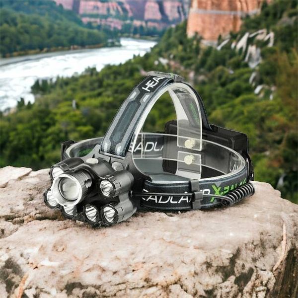 Яркий светодиодный налобный фонарь Bailong Police BL-T78 5 led белый, налобный фонарик с usb зарядкой 00022908 фото