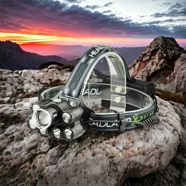 Яркий светодиодный налобный фонарь Bailong Police BL-T78 5 led белый, налобный фонарик с usb зарядкой 00022908 фото