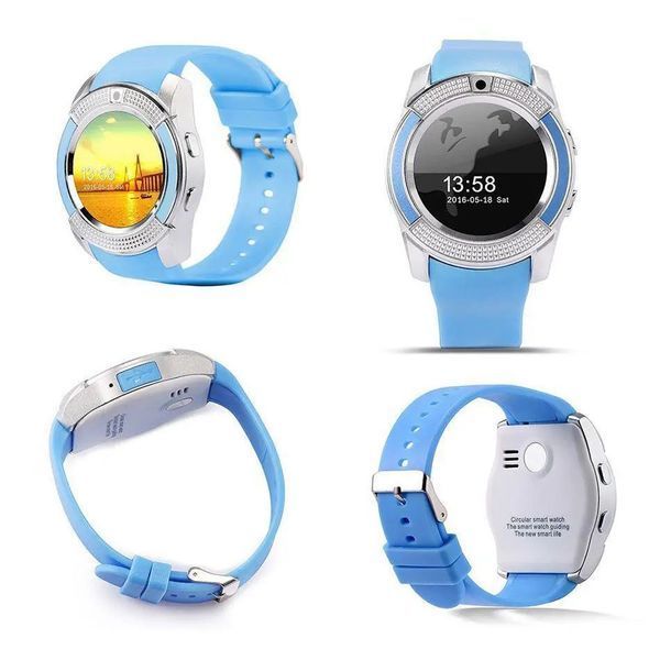 Умные смарт-часы Smart Watch V8. Цвет: синий 00022453 фото