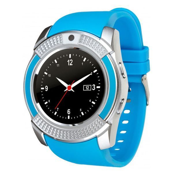 Умные смарт-часы Smart Watch V8. Цвет: синий 00022453 фото