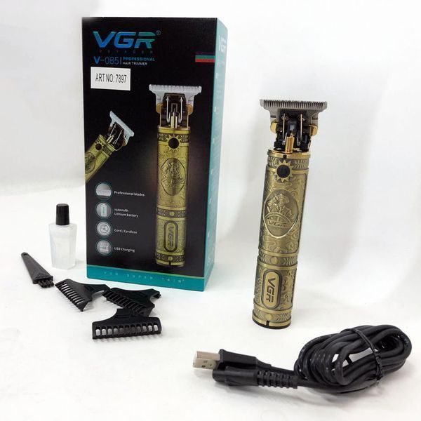 Машинка для стрижки мужская VGR V-085 Электробритва с насадками для бороды Окантовочная машинка 00014345 фото