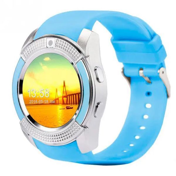 Умные смарт-часы Smart Watch V8. Цвет: синий 00022453 фото