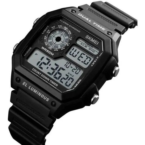 Часы наручные мужские SKMEI 1299BK, часы наручные электронные тактические, часы для военнослужащих 00022081 фото