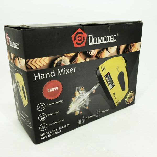 Міксер DOMOTEC R6633Y, Міксер для приготування крему, Міксер зручний ручний, Міксер блендер ручний 00019075 фото