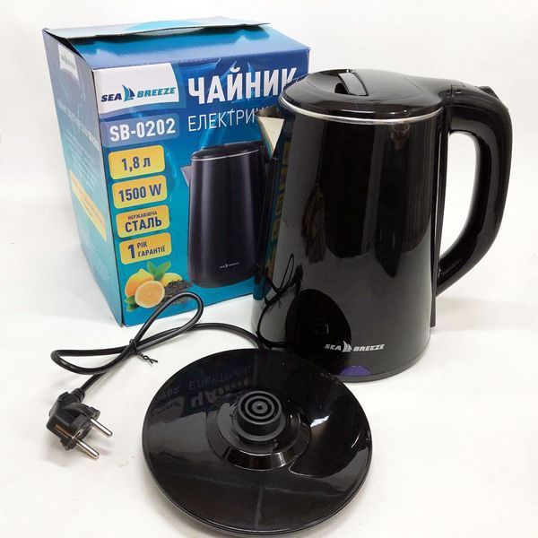 Чайник термос SeaBreeze SB-0202 1.8Л, 1500 Вт, хороший электрический чайник, тихий электрический чайник 00019797 фото