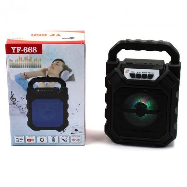 Бездротова портативна колонка Bluetooth YF-668BT. Колір: чорний 00017619 фото