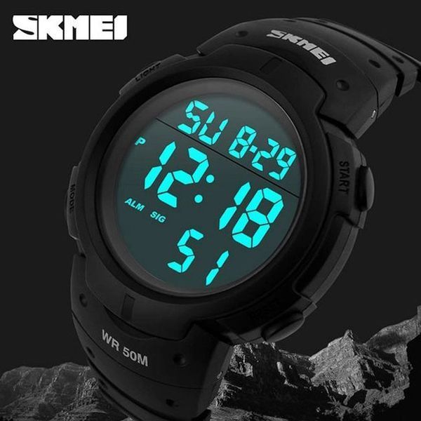 Часы наручные мужские SKMEI 1068BK, водонепроницаемые мужские часы, тактические часы. Цвет: черный 00022025 фото