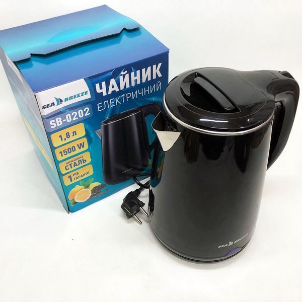 Чайник термос SeaBreeze SB-0202 1.8Л, 1500 Вт, хороший электрический чайник, тихий электрический чайник 00019797 фото