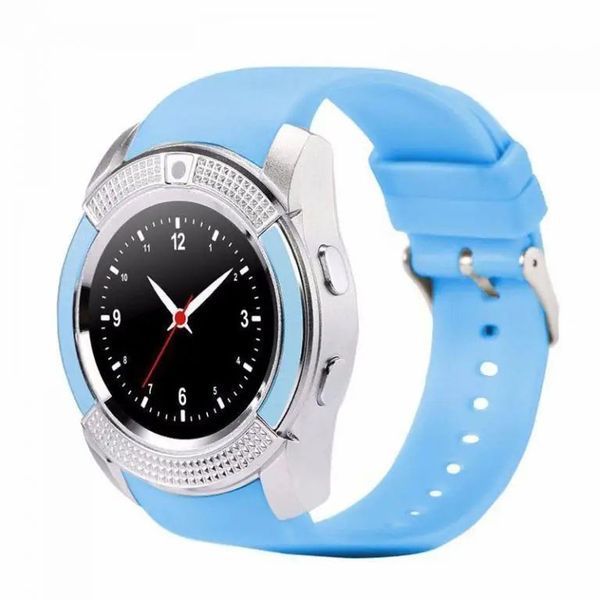 Умные смарт-часы Smart Watch V8. Цвет: синий 00022453 фото