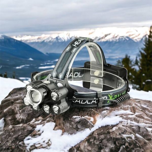 Яркий светодиодный налобный фонарь Bailong Police BL-T78 5 led белый, налобный фонарик с usb зарядкой 00022908 фото