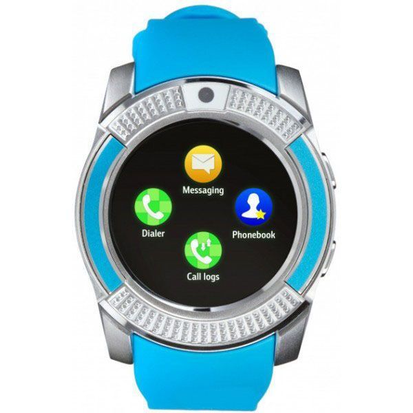 Умные смарт-часы Smart Watch V8. Цвет: синий 00022453 фото