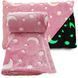 Светящийся в темноте плед плюшевое покрывало Blanket kids Magic Star 150х100 см флисовое одеяло. Цвет: розовый 00012604 фото 1