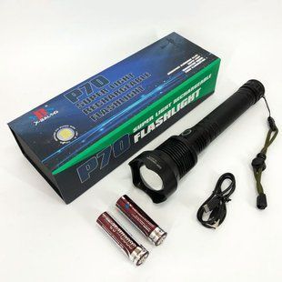Мощный фонарик аккумуляторный тактический X-Balog BL-X92-P70 с зарядкой от USB, тактичный фонарь 00022909 фото
