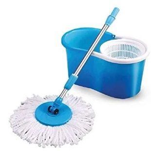 Универсальная швабра с отжимом-центрифугой и ведром Easy Mop Круглая Швабра. Цвет: синий 00013365 фото