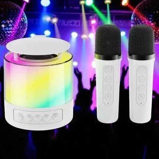 Портативная акустическая колонка K19 с Bluetooth и LED-подсветкой для караоке Белый 00018227 фото