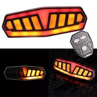 Велофонарь FY-1828 с указанием поворотов (red+yellow), ЗУ Type-C, Мигалка с аккумулятором на велосипед 00016779 фото