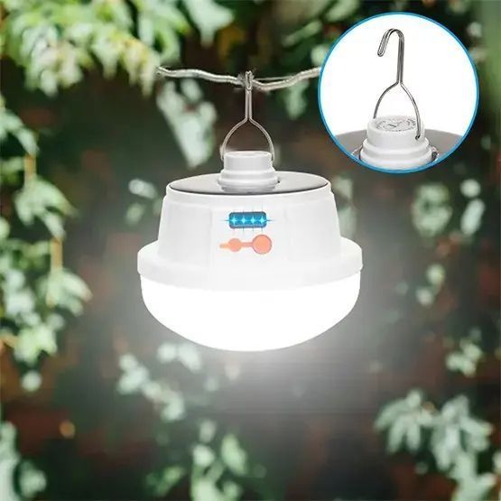 Кемпинговый фонарь лампа USB GTM LED 2026 Светильник на аккумуляторе с солнечной панелью 00023642 фото