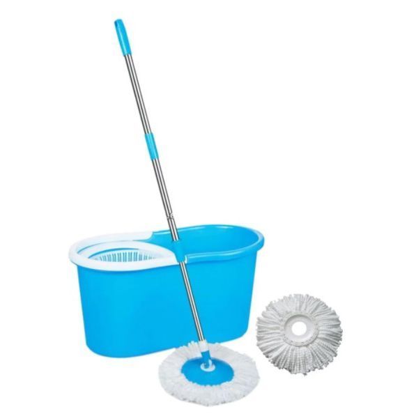 Универсальная швабра с отжимом-центрифугой и ведром Easy Mop Круглая Швабра. Цвет: синий 00013365 фото
