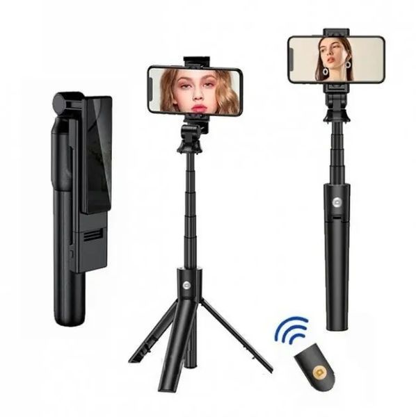 Монопод-трипод для селфи Selfie K22 + съемный Bluetooth пульт / палка селфи с треногой К22 (Черный) 00018157 фото