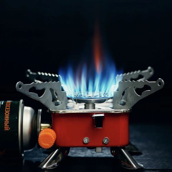Газовий пальник кемпінгова плита газовий примус газова плита портативна з чохлом, похідний таганок 00014986 фото