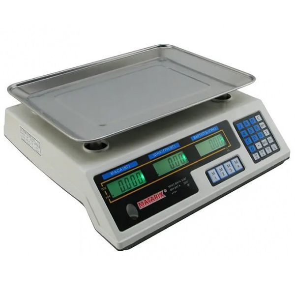 Весы торговые Matarix MX 410B с аккумулятором взвешивание до 50кг 00019377 фото