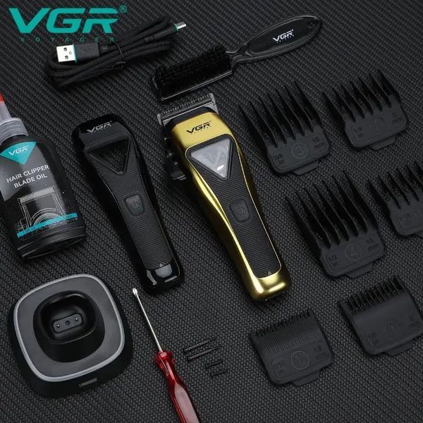 Машинка для стрижки VGR V-015 акумуляторна бездротова професійна 6 насадок 00014483 фото