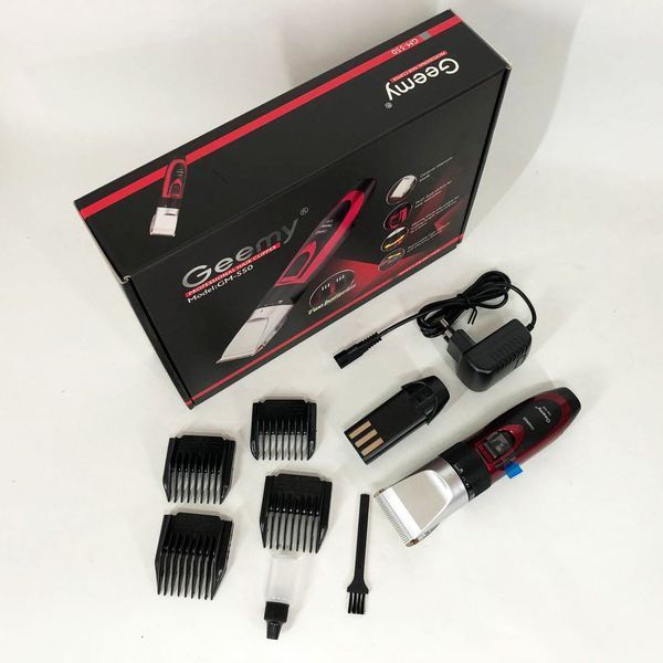 Профессиональная машинка для стрижки волос GEMEI GM-550 с двумя аккумуляторами, Бритва триммер для бороды 00014313 фото