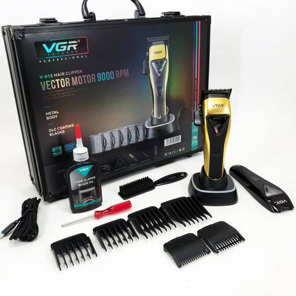 Машинка для стрижки VGR V-015 акумуляторна бездротова професійна 6 насадок 00014483 фото