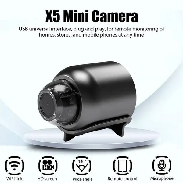 Портативная камера с ночной съемкой 1080P, X5 Mini / Мини Wi-Fi камера с удаленным доступом 00018066 фото