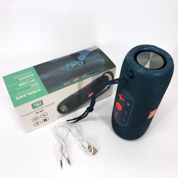 Портативная Bluetooth колонка TG341 со шнурком, Беспроводная колонка портативная мощная. Цвет: синий 00017221 фото