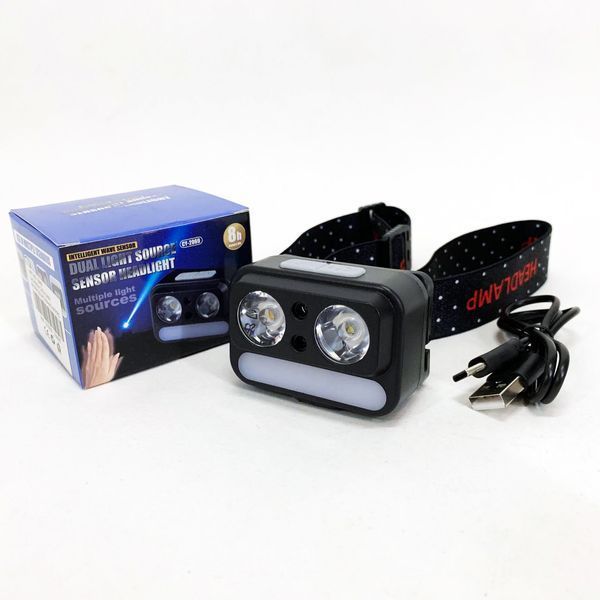 Фонарь налобный 2069-XPG+XPG+5SMD Motion sensor 00023227 фото