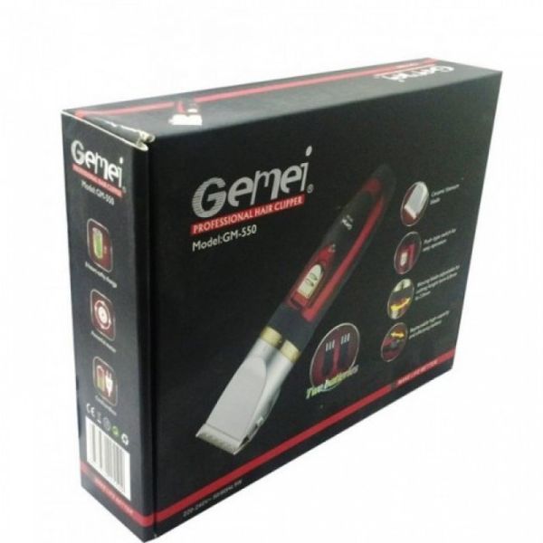 Профессиональная машинка для стрижки волос GEMEI GM-550 с двумя аккумуляторами, Бритва триммер для бороды 00014313 фото
