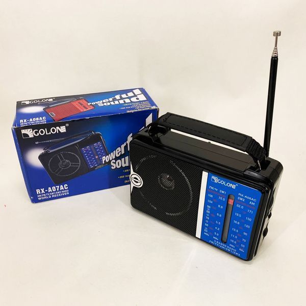 Портативный FM радиоприемник GOLON RX-A06AC акустическая система проигрыватель от батареек от сети 00017471 фото