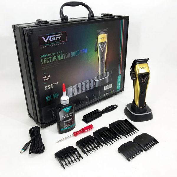 Машинка для стрижки VGR V-015 акумуляторна бездротова професійна 6 насадок 00014483 фото